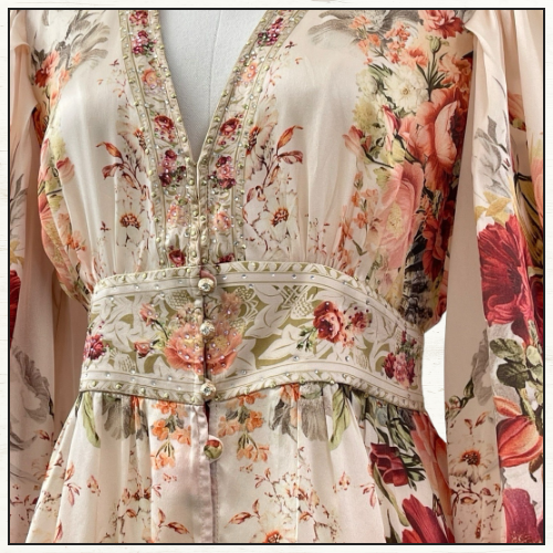 BUTTON FRONT FRILL DRESS