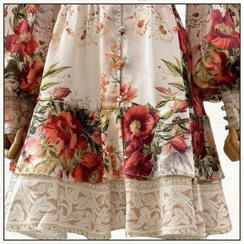 BUTTON FRONT FRILL DRESS