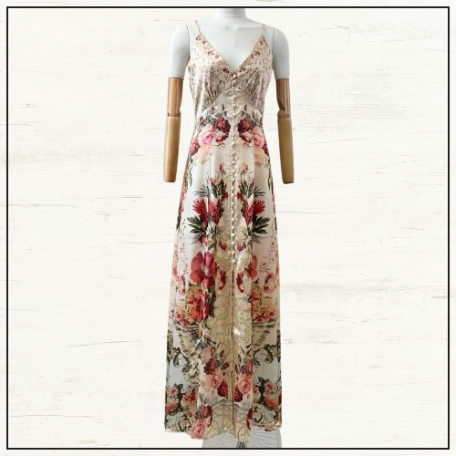 BUTTON FRONT STRAPPY DRESS