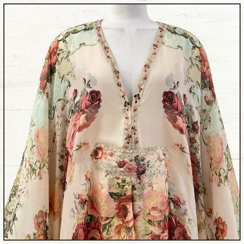 LONG KAFTAN WITH WAIST DETAIL