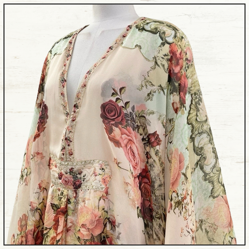 LONG KAFTAN WITH WAIST DETAIL