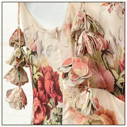 ASYMMETRIC SPLICED RUFFLE DRESS