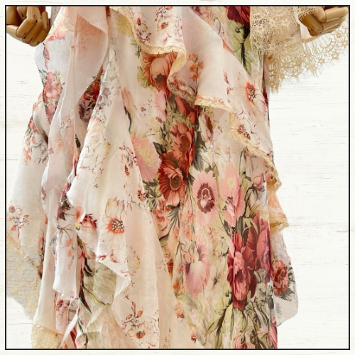 ASYMMETRIC SPLICED RUFFLE DRESS