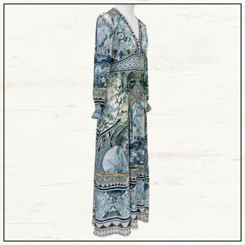 BUTTON DRESS WITH SHAPED WAISTBAND