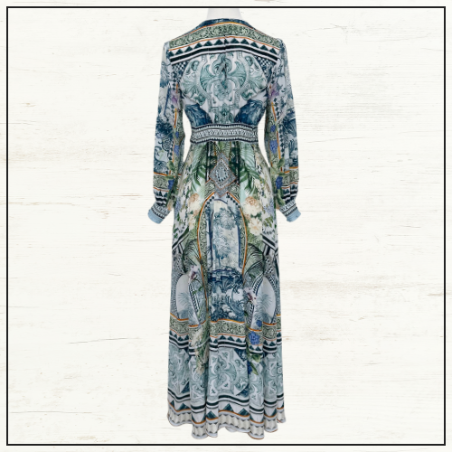 BUTTON DRESS WITH SHAPED WAISTBAND