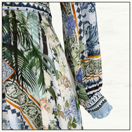 BUTTON DRESS WITH SHAPED WAISTBAND