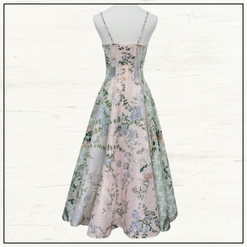 CORSET DRESS WITH LONG FLARED SKIRT