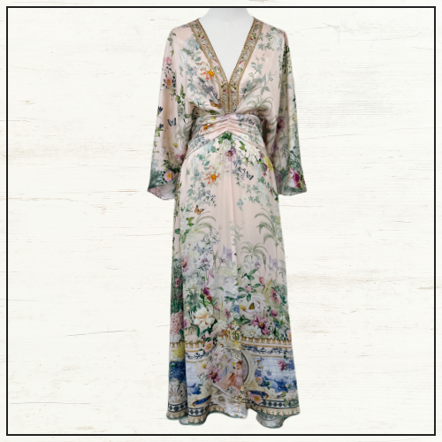 PETAL SLEEVE LONG DRESS