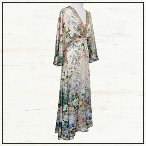 PETAL SLEEVE LONG DRESS