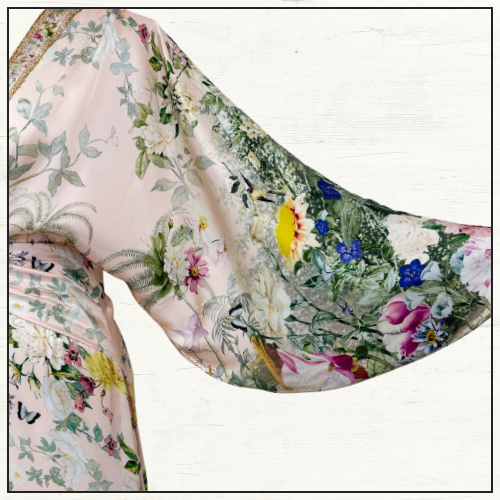 PETAL SLEEVE LONG DRESS