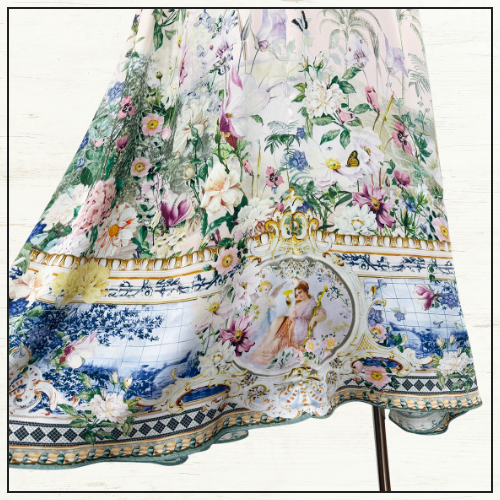 PETAL SLEEVE LONG DRESS