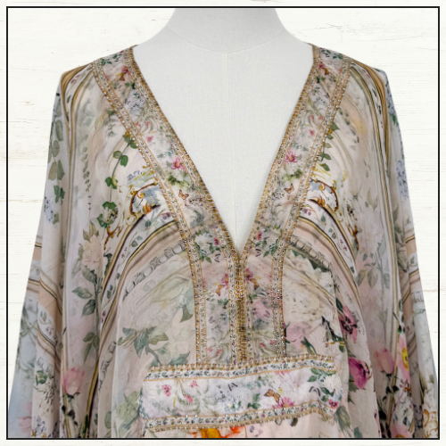 LONG KAFTAN WITH WAIST DETAIL