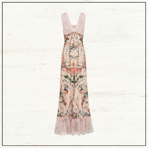 BIAS DRESS WITH MESH OVERLAY