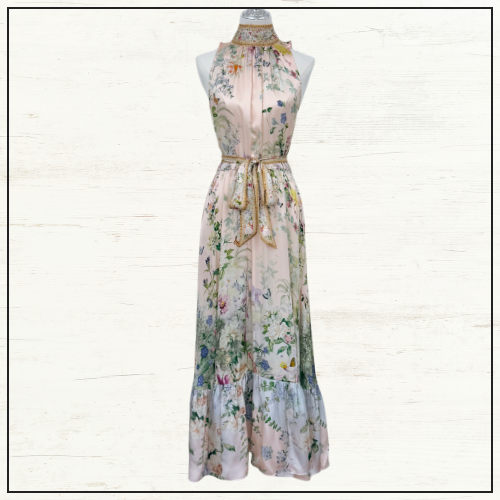 NECKIE DRESS WITH ELASTICATED WAIST