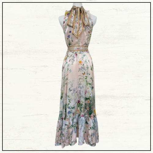 NECKIE DRESS WITH ELASTICATED WAIST