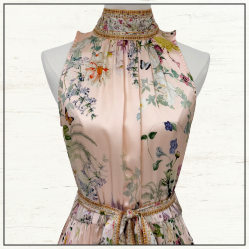 NECKIE DRESS WITH ELASTICATED WAIST