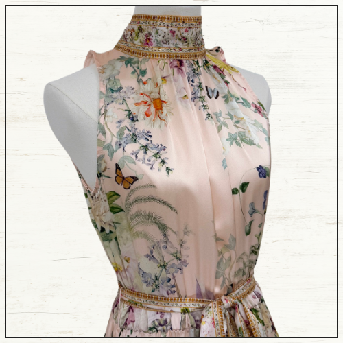 NECKIE DRESS WITH ELASTICATED WAIST