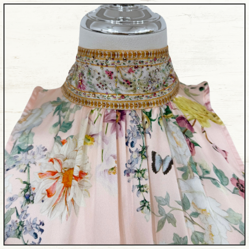 NECKIE DRESS WITH ELASTICATED WAIST