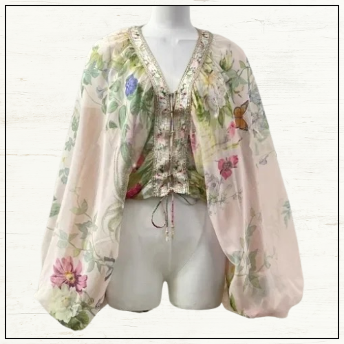 LACE UP FRONT BLOUSE & HEM FRILL SKIRT