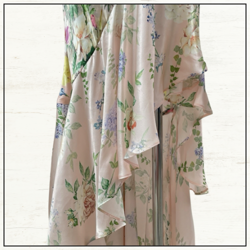 BIAS HALTER DRESS WITH RUFFLE HEM