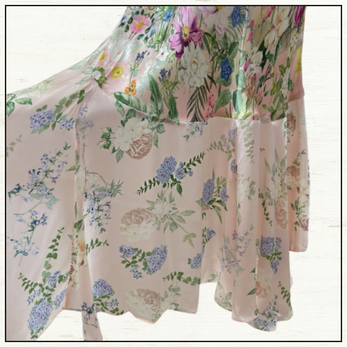 BIAS HALTER DRESS WITH RUFFLE HEM