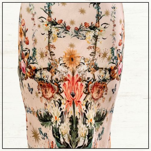 BIAS DRESS WITH MESH OVERLAY