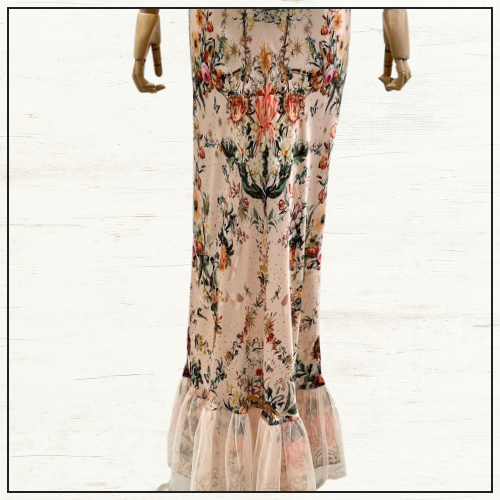 BIAS DRESS WITH MESH OVERLAY