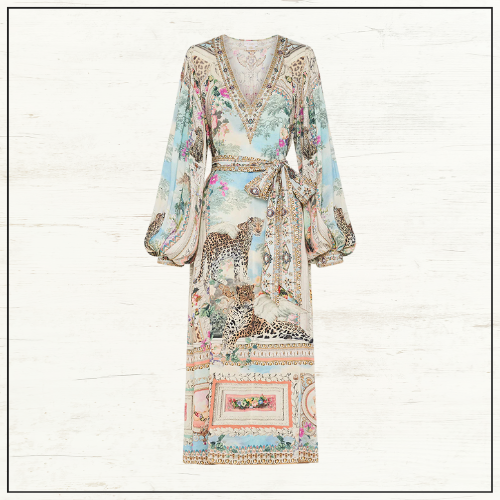 BLOUSON SLEEVE TRAPEZE DRESS