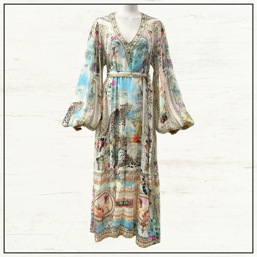 BLOUSON SLEEVE TRAPEZE DRESS