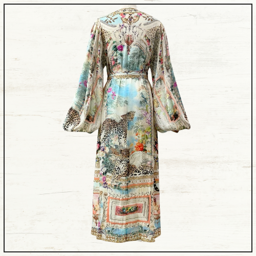 BLOUSON SLEEVE TRAPEZE DRESS