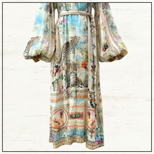 BLOUSON SLEEVE TRAPEZE DRESS