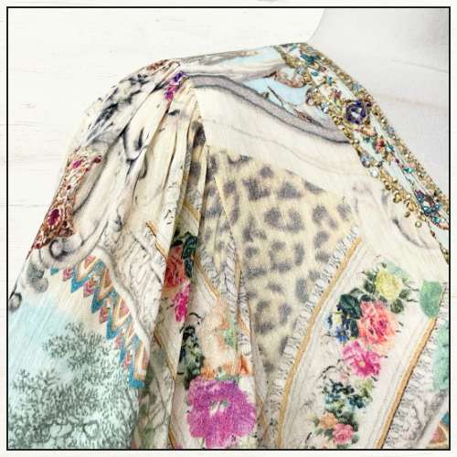 BLOUSON SLEEVE TRAPEZE DRESS