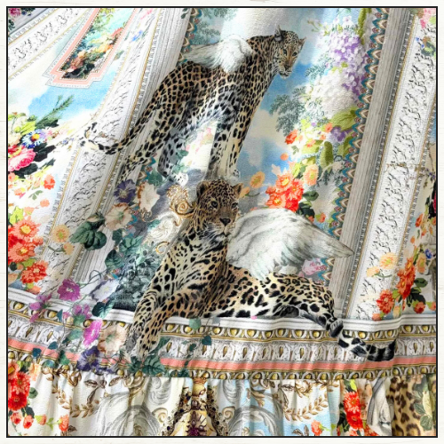 WAISTED DRESS WITH HEM RUFFLE