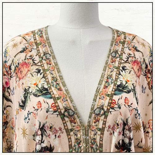 WAISTED DRESS WITH HEM RUFFLE