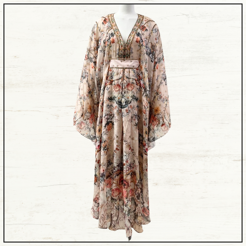 LONG KAFTAN WITH WAIST DETAIL