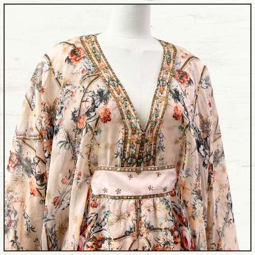 LONG KAFTAN WITH WAIST DETAIL