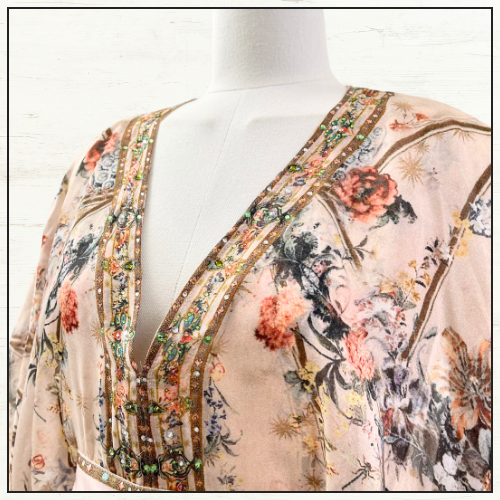 LONG KAFTAN WITH WAIST DETAIL