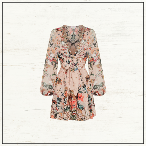 SHORT WRAP TIE DRESS