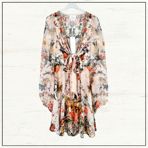 SHORT WRAP TIE DRESS