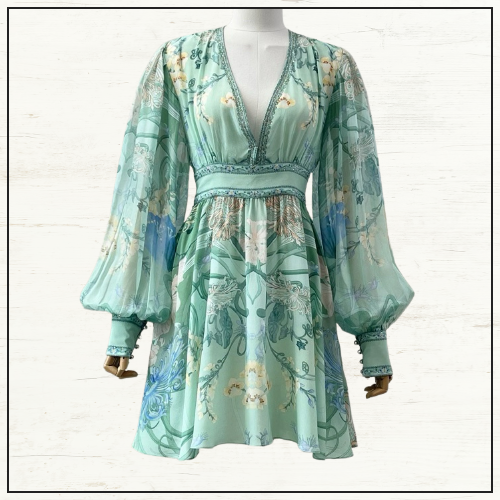 SHORT DRESS WITH BLOUSON SLEEVE