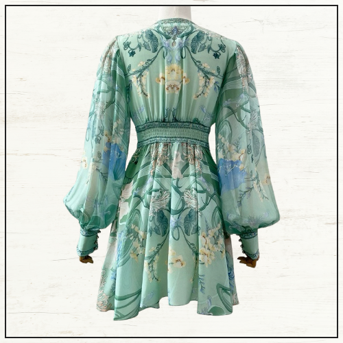 SHORT DRESS WITH BLOUSON SLEEVE