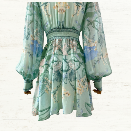 SHORT DRESS WITH BLOUSON SLEEVE