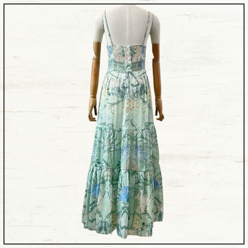 CUT OUT BODICE DRESS WITH TIERED SKIRT