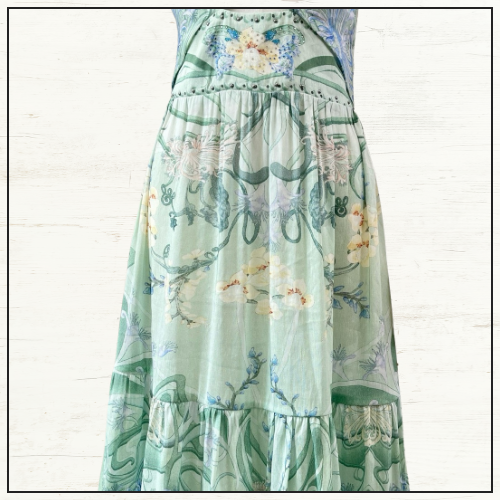 CUT OUT BODICE DRESS WITH TIERED SKIRT