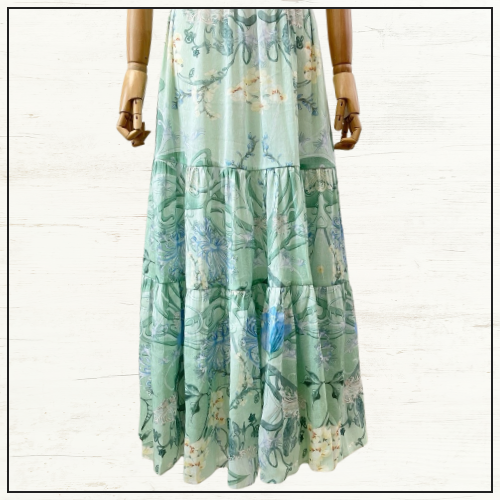 CUT OUT BODICE DRESS WITH TIERED SKIRT