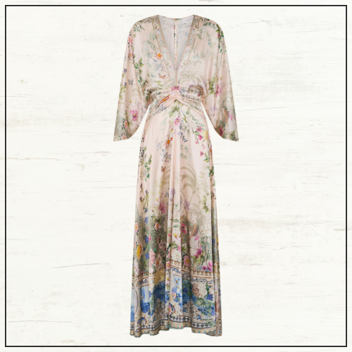 PETAL SLEEVE LONG DRESS