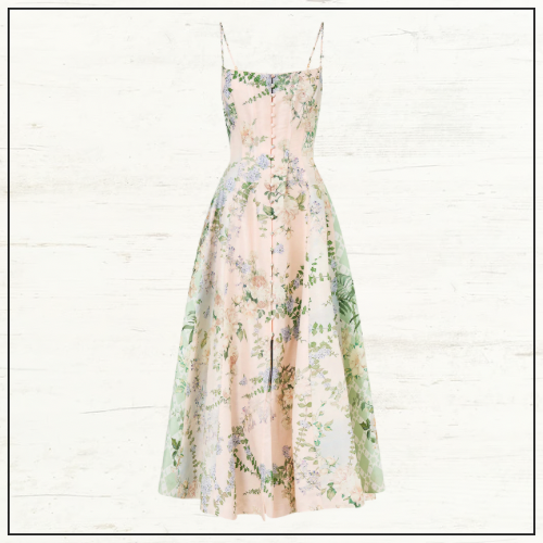 CORSET DRESS WITH LONG FLARED SKIRT