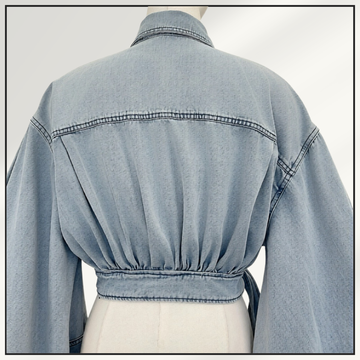 REBELLION DENIM WRAP TOP & MIDI SKIRT