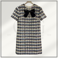 BOW DETAIL TWEED DRESS