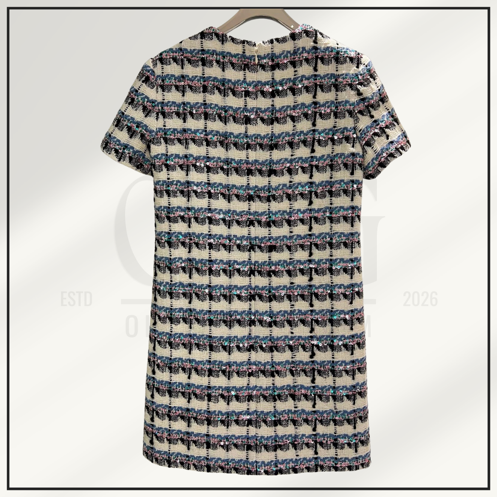 BOW DETAIL TWEED DRESS